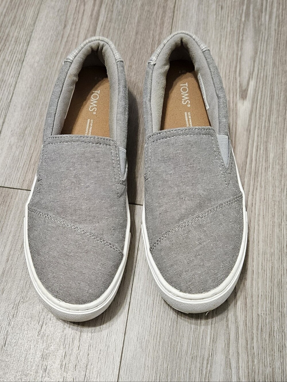 TOMS Kids Slip-On Canvas Sneakers - Gray
